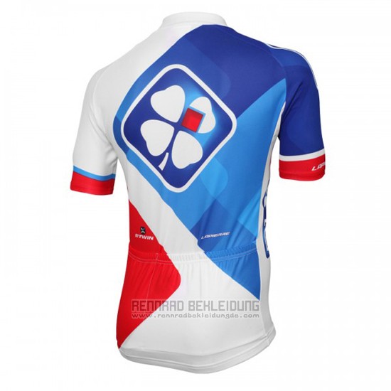 2016 Fahrradbekleidung FDJ Wei und Rot Trikot Kurzarm und Tragerhose